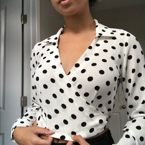 POLKA DOT WRAP TOP